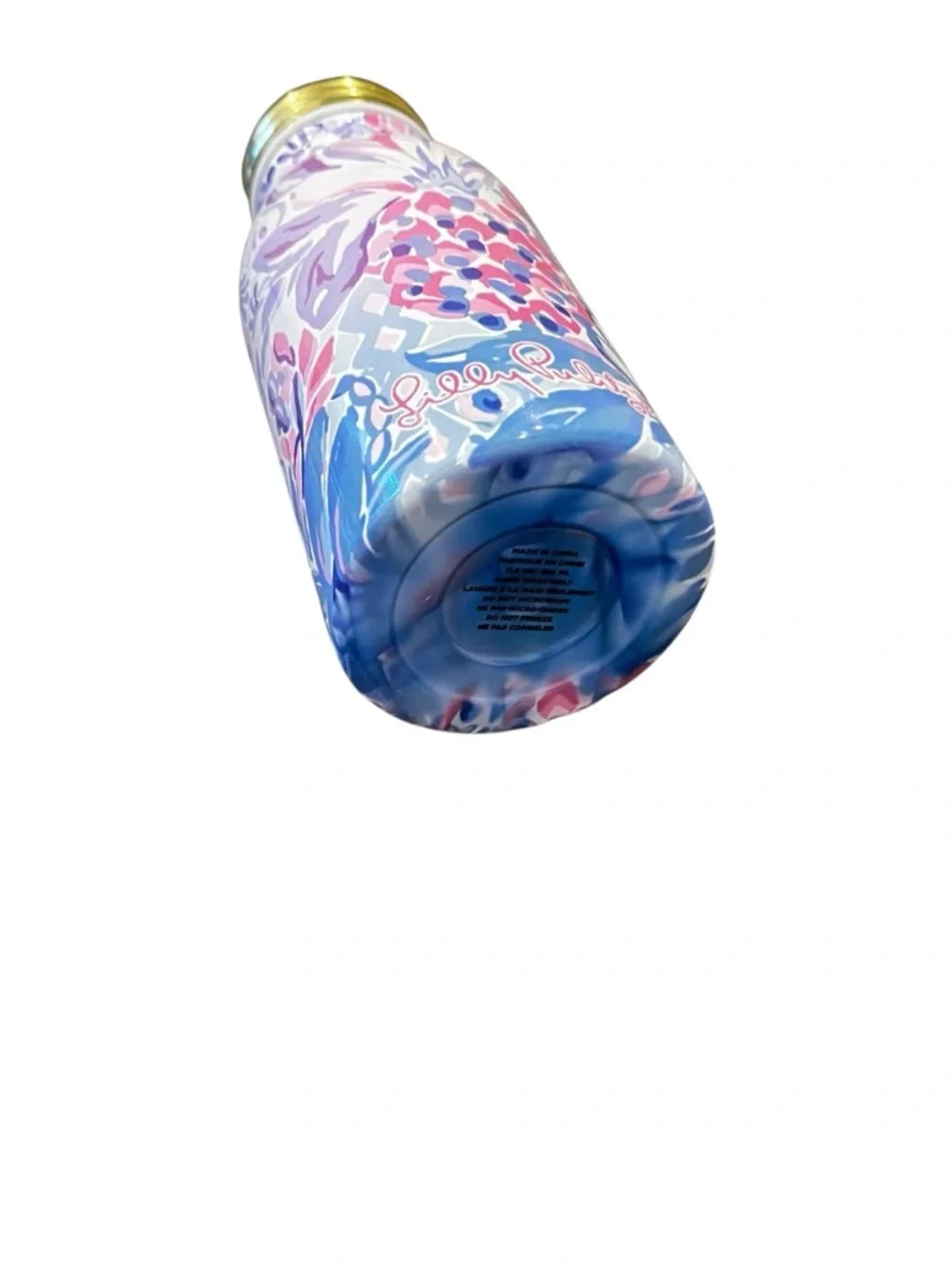 Purple pink blue Lilly Pulitzer aluminum water bottle, 11.8 ounce